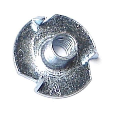 Midwest Fastener T-Nut, 3 Prongs, #10-24, Steel, Zinc Plated, 100 PK 03777